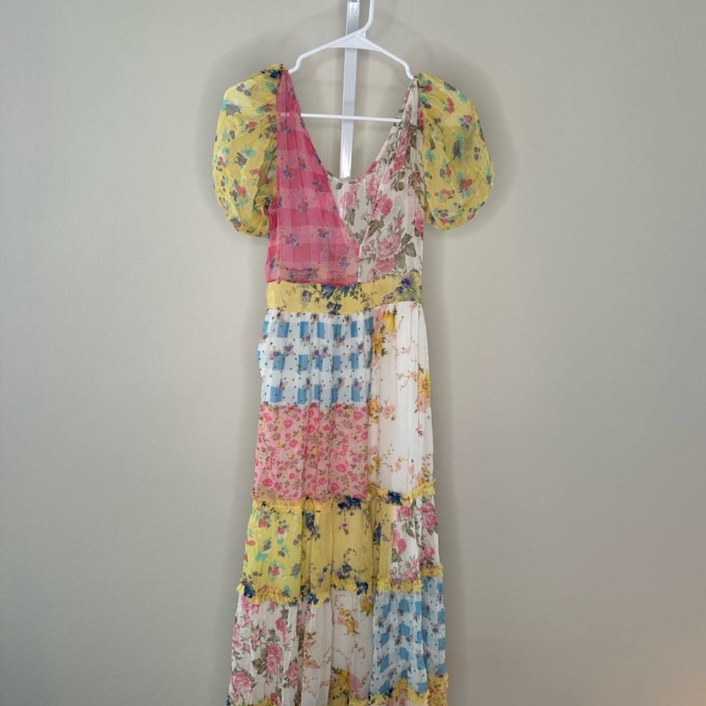 LOVESHACKFANCY Patchwork Silk Maxi Dress Founder Favorite - Picture 6 of 7